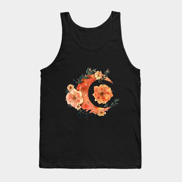 Florish the moon Tank Top by Bee Helen Art